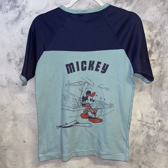 Vintage 70s Mickey Mouse Baseball T Shirt Adult Medium Ringer Walt Disney RARE
